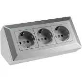 Chilitec 3-fach Steckdosenblock silber 250V/ 16A Aufbaumontage