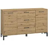 Petits-meubles Buffet Liora mit 3 Schubladen und 2 Türen, Holzoptik, 138cm