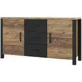 OXM Kommoden Olin Appenzeller Fichte / Schwarz matt 147 x 79 x 43 cm