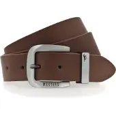 Mustang Ledergürtel "Franklin", Herren, Gr. 120, braun (hellbraun), Rindsleder, Gürtel Ledergürtel, mit Überlänge, 3,5 cm breit, aus Rindsleder