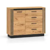 Petits-meubles Buffet Solal mit 4 Schubladen und 1 Tür, Holzoptik, 115cm