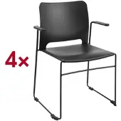 Topstar Besucherstuhl mit Armlehnen »Visit Lite« Kunststoff 4 Stück schwarz, 45x43 cm