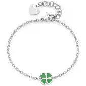 S`Agapõ S'Agapõ - Delicate steel bracelet with four-leaf clover Click SCK260