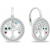 Brilio Silver - Design silver earrings tree of life EA71