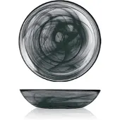 H&h Satz von 6 Suppentellern Glas Alabastro, Schwarz, Cm 21