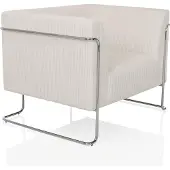 Hjh LIVING Curacao Cord 1 Sitzer Loungesessel Weiß Sessel Sitz Sofa