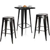 Hjh OFFICE Bar-Set Vantaggio Set Bistrostuhl ohne Armlehnen Metall