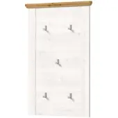 Inn.Furn Garderobenpaneel Weiß Lärche Landhaus 68 cm 5 Kleiderhaken Mirano