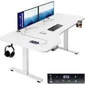 Casaria Höhenverstellbarer Schreibtisch Weiß 160x75x73-118cm
