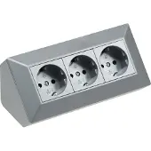Chilitec 3-fach Steckdosenblock silber 250V AC / 16A Aufbaumontage Neue Version