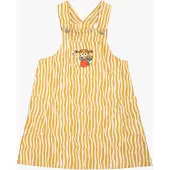 Peppi Pitkätossu x Martinex Streifen Hosenträgerkleid, Curry, 98