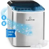 Klarstein Eiswürfelmaschine Klein, 2,1L Eiswürfelbereiter, Eiswürfelmaschine für 12 kg Kleine & Große Eiswürfel, Schnelle Mini-Eiswürfelmaschine, Eiswürfelbereiter Selbstreinigend