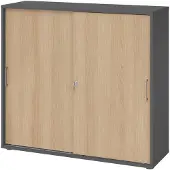 Hammerbacher Schiebetürschrank 3OH 120cm BS Graphit/Eiche