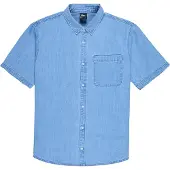 Quiksilver Kurzarmhemd "Carrigan", Herren, Gr. L, blau (flintstone), Obermaterial: 100% Baumwolle., Hemden Kurzarmhemd