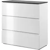 Furn.Design Kommode "Briec" in weiß Glanz und Matera grau Schubladenkommode 89 cm