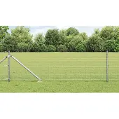 vidaXL Geschweißter Drahtzaun mit Stacheln 100 x 0,5 m Silber Netz