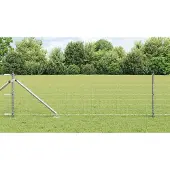vidaXL Euro-Zaun mit Stacheln 25 x 0,6 m Verzinkter Stahl Silber Netz