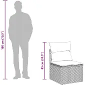 vidaXL Gartensofa-set 7 stk. Schwarz Poly Rattan