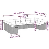 vidaXL Gartensofa-set 10 stk. Braun und Creme Poly-Rattan