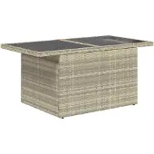 vidaXL Gartensofa-set 8 Stk. 7-Sitzanzahl Hellgrau Poly-Rattan