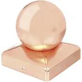 GAH Alberts Alberts 217310 Pfostenkappe für Holzpfosten, mit Kugelkopf, Kupfer, 90 x 90 mm