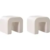Beliani Beistelltisch 2er Set Hellgrau Kunststoff Organische U-Form Modernes Design In- & Outdoor Wasserbeständig Rostbeständig Sofatisch Sitzhocker