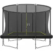 Magic Jump Rechteckige Trampolin Fiber 214 x 305 cm Black mit Sicherheitsnetz