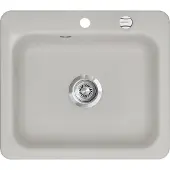 SYSTEMCERAM KeraDomo Spüle JUNA 57 in ALU mit Excenterbedienung / / Keramikspüle