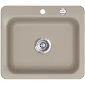 SYSTEMCERAM KeraDomo Spüle JUNA 57 in FANGO mit Excenterbedienung / / Keramikspüle