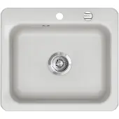 SYSTEMCERAM KeraDomo Spüle JUNA 57 in SATIN mit Excenterbedienung / / Keramikspüle