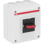 ABB OTE16TL3M EMV-Sicherheitsschalter im Kunststoffgehäuse 3-polig 7,5 kW 400 V mit schwarzem Griff, IP65 Einführung oben und unten 1SCA022613R9870