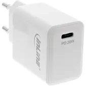 InLine USB PD Netzteil Ladegerät Single USB-C, Power Delivery, 20W, weiß, Drinnen, AC, 12 V, Weiß