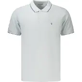 Coveri Moving Elegantes Herren-Poloshirt Blau: Kurzarm, Kontrastdetails, Stickerei