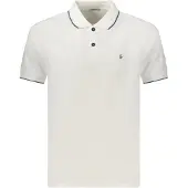 Coveri Moving Weißes Herren-Poloshirt mit Stickerei & kontrastierenden Details