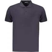 Coveri Moving Herren Kurzarm-Poloshirt Blau mit Stickerei und 2 Knöpfen