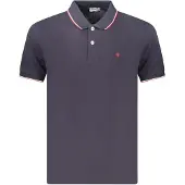Coveri Moving Herren Poloshirt Blau – Kurzarm, Kontrastdetails, Besticktes Logo