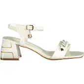 Laura Biagiotti Elegante Damensandale in Weiß mit verstellbarem Knöchelriemen