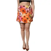 Dolce&Gabbana Blumiges Minirock mit Knopfdetails