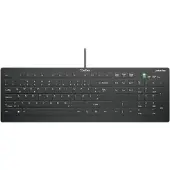 Contour Design Design Active Key QuickClean Medizinische Tastatur IP68 Full-Size Kabelgebunden Schwarz DE C8112, Volle Größe (100%), Kabelgebunden, USB, Scherenschalter, QWERTZ, Schwarz