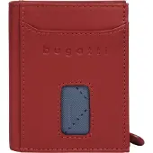 Bugatti Geldbörse "SECURE SLIM", Damen, rot, Leder, leicht glänzend, unifarben, Kleinlederwaren Geldbörse, echt Leder