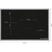 Bosch Serie 6 PXE845HC1E, Schwarz, Integriert, 80 cm, Zonen-Induktionskochfeld, Glaskeramik, 4 Zone(n)