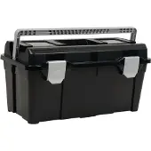 Raaco Werkzeugkoffer Breite 580 x Höhe 285 x Tiefe 290mm aus Polypropylen mit Schnappverschluss schwarz / silber - 715195
