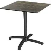 Essentials X Cross Terrassentisch Schwarz gestell + Riverwashed Wood HPL 70x70 cm