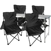 Mojawo 5-teiliges Campingmöbel Set Schwarz