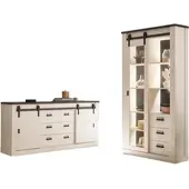 Furn.Design Wohn- und Esszimmer Set "Stove" in weiß Pinie Wohnkombination 2-teilig
