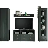 Furn.Design Wohnwand "Forres" 4-teilig grün Landhaus Schrankwand 270 x 198