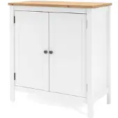 Furn.Design Kommode Vestland weiß mit Eiche Artisan, 2-türig 80 x 90 cm Landhaus modern