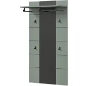 Inn.Furn GARDEROBENPANEEL Salbei Grün und Grau, Wandgarderobe 80 x 141 cm mit Kleiderstange