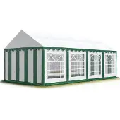 Sonstiges TOOLPORT Partyzelt Festzelt 4x8 m Garten-Pavillon PVC Plane 700 N in grün-weiß Wasserdicht