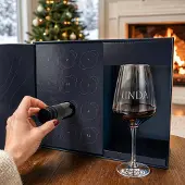 Yoursurprise Personalisierter Wein-Adventskalender - mit 12 Weintuben und graviertem Glas